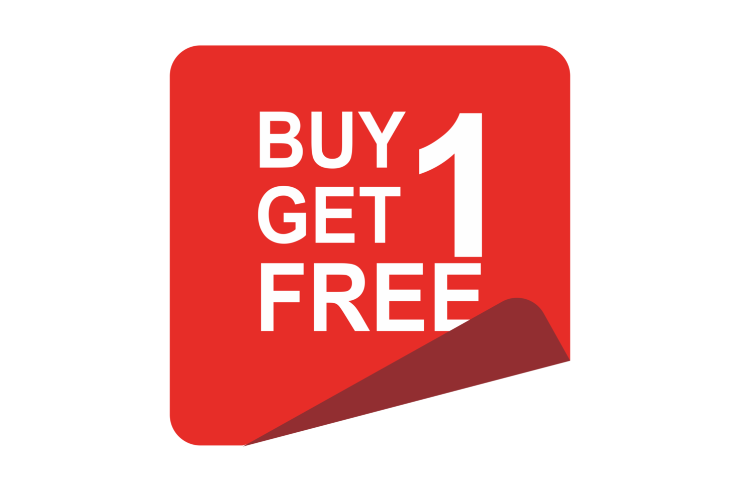 Buy 1 Get 1 Free Red Label Tag png