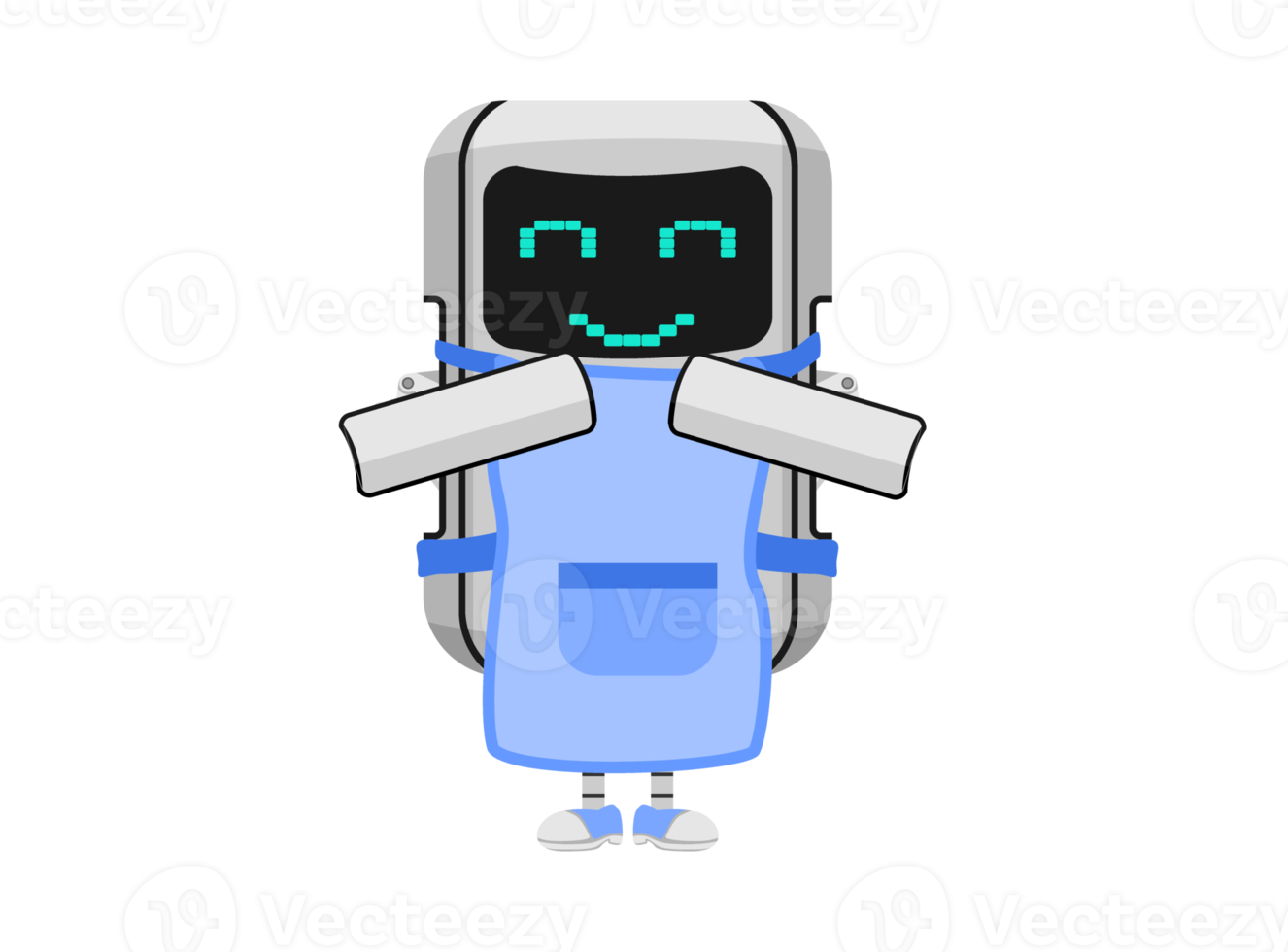 lindo personaje de dibujos animados robot mucama png