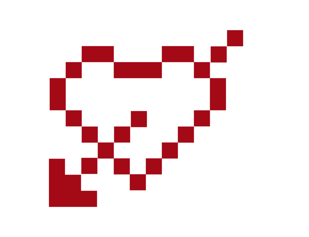 Valentine Love with arrow icon with pixel theme png