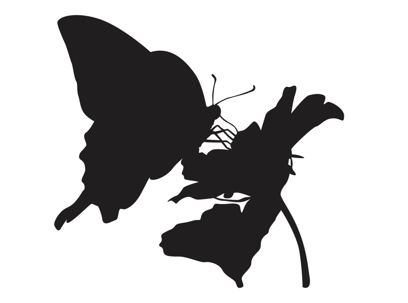 perching butterfly silhouette png