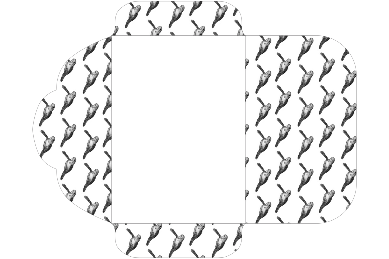 conception d'enveloppe avec thème de motif d'illustration de tortue de mer png