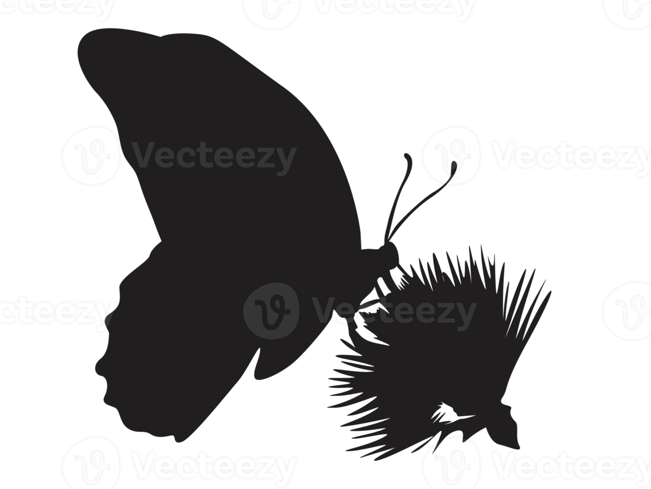 perching butterfly silhouette png