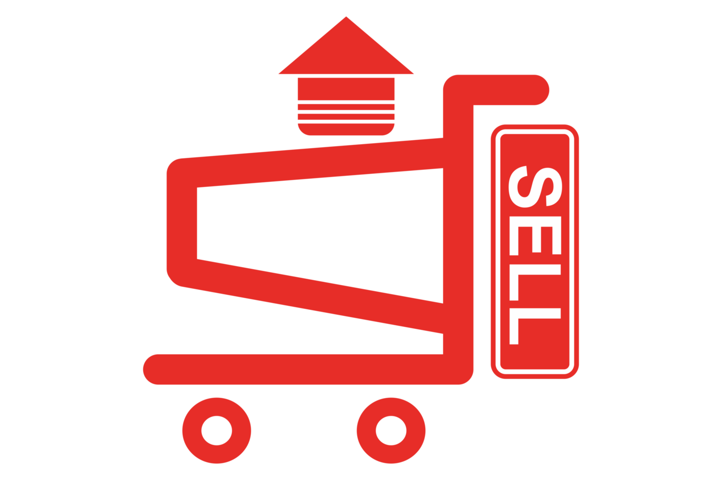 red selling trolley basket png