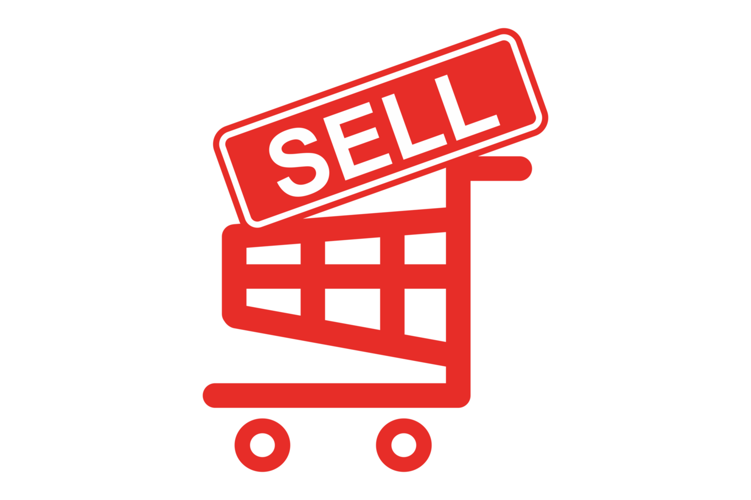 red selling trolley basket png