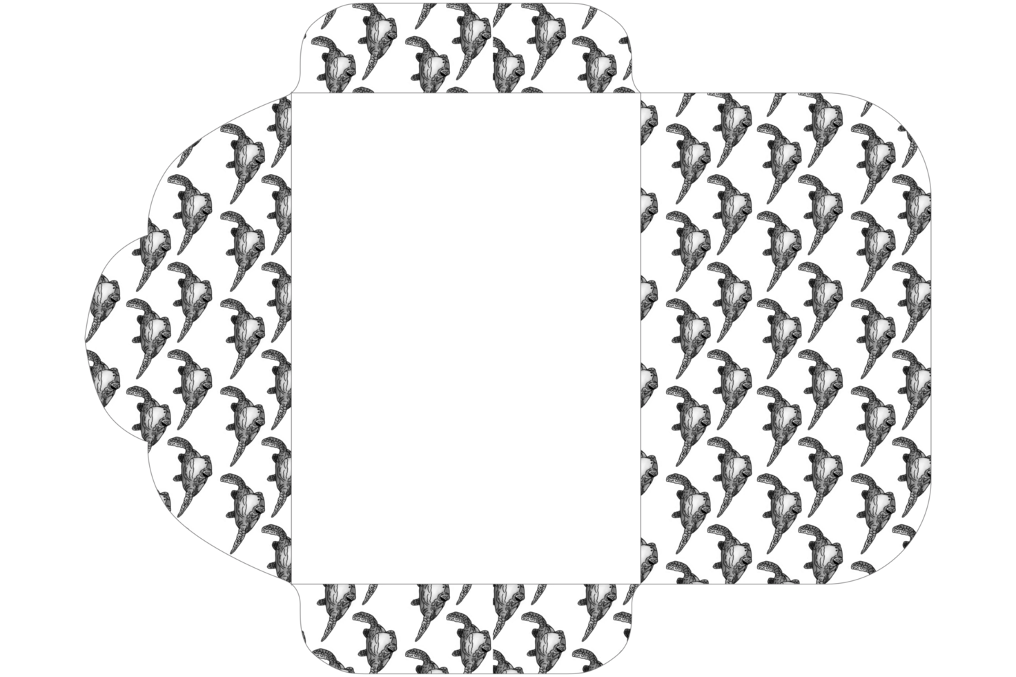 conception d'enveloppe avec thème de motif d'illustration de tortue de mer png