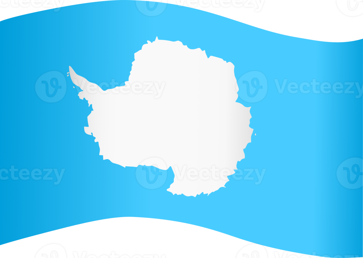 Antarctica flag flying on white background png