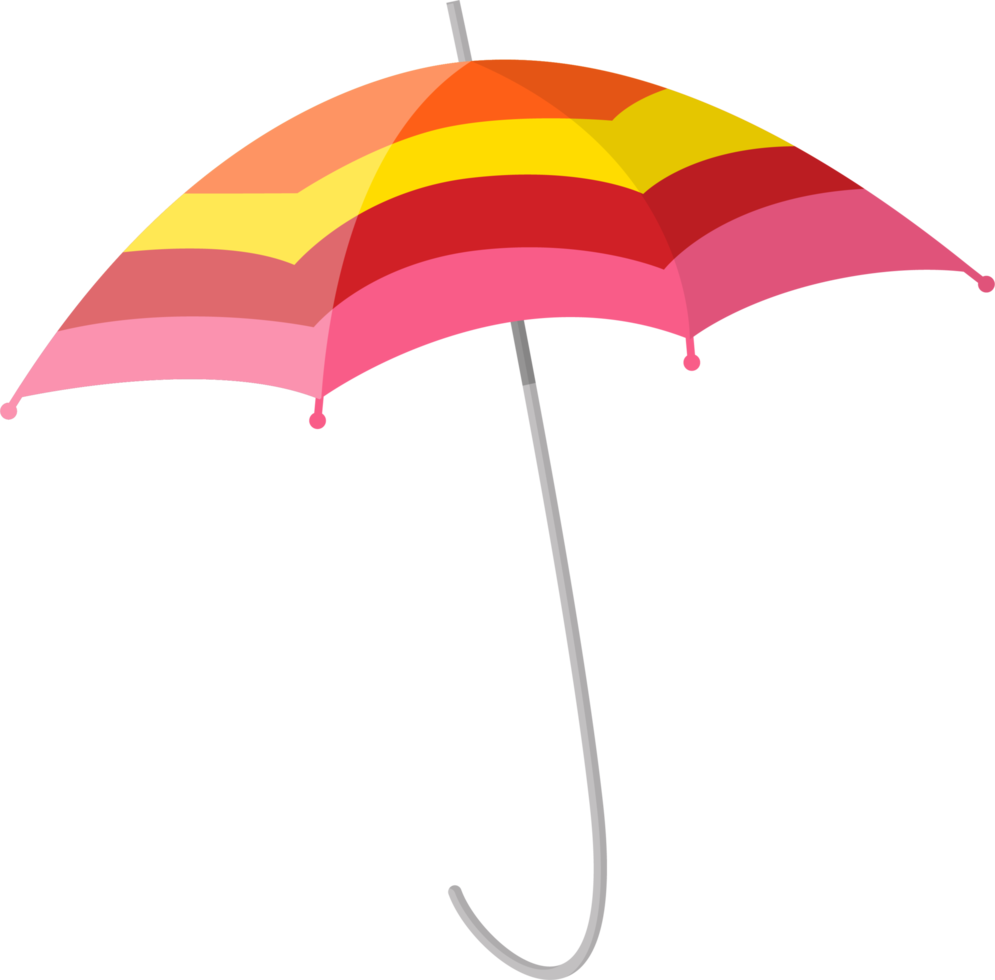 parapluie rayé rose et rayures jaunes. png