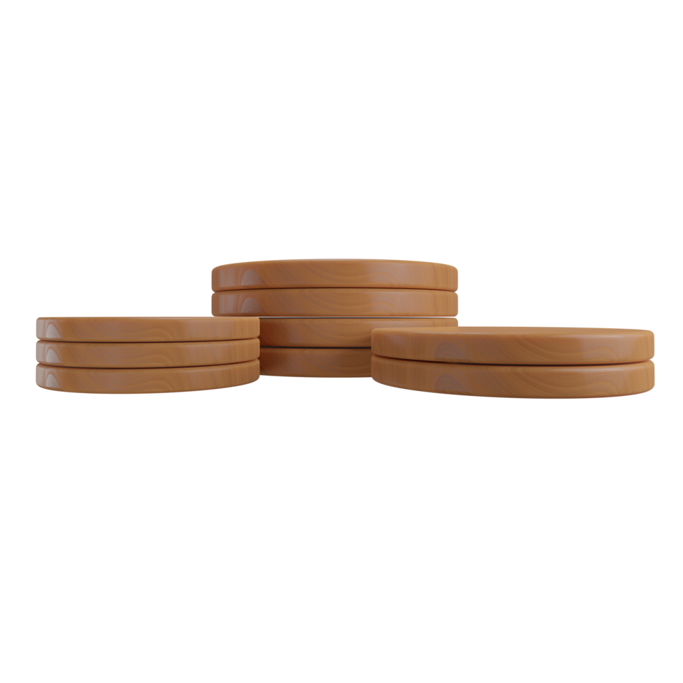 3D Realistic Wooden Podium png
