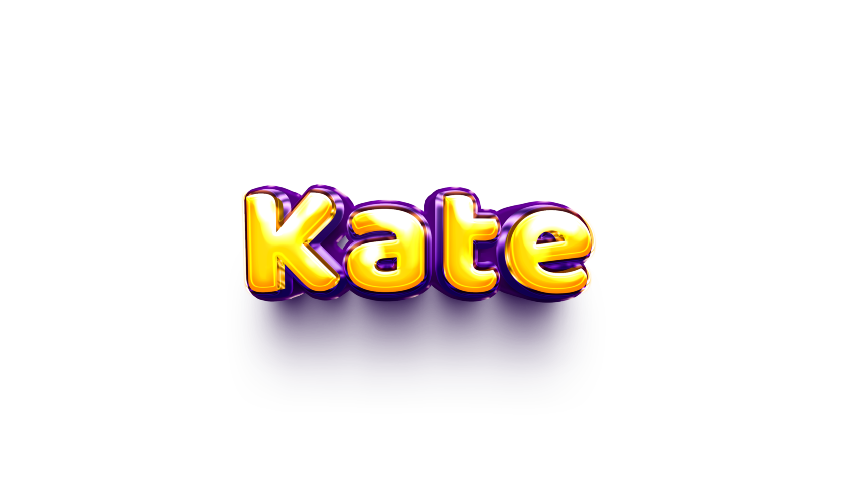 names of girls English helium balloon shiny celebration sticker 3d inflated Kate png