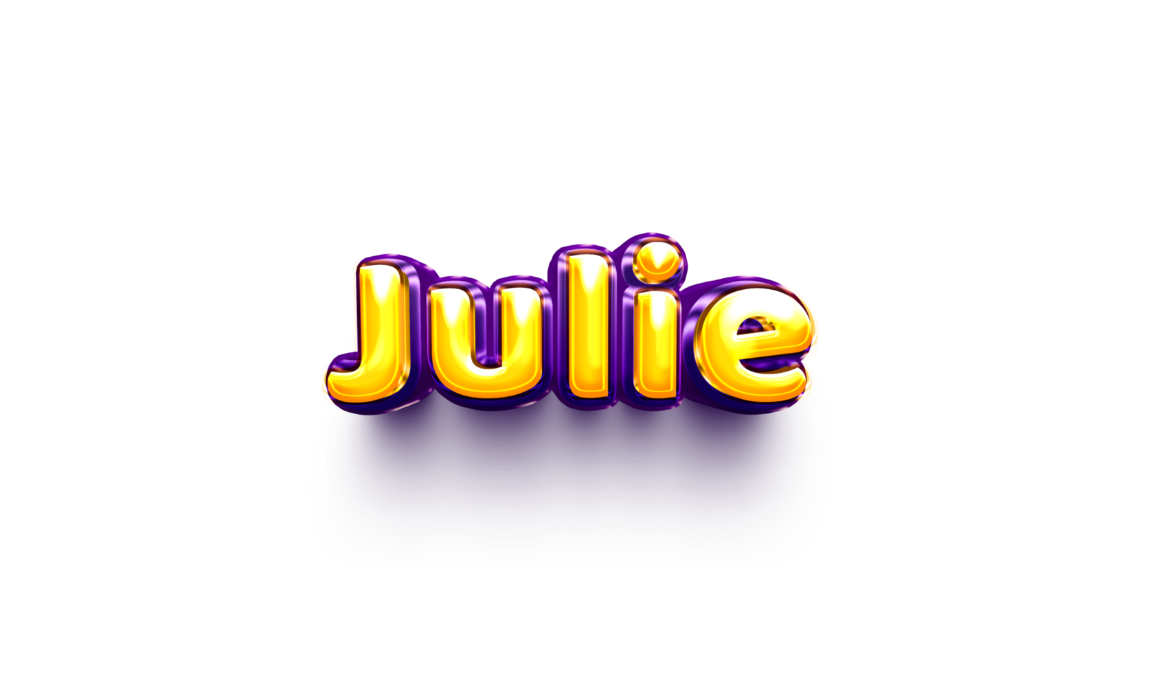 names of girls English helium balloon shiny celebration sticker 3d inflatedJulie png