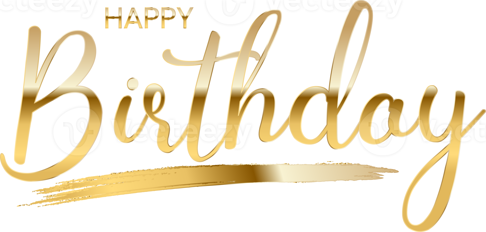 Golden Happy Birthday Text png