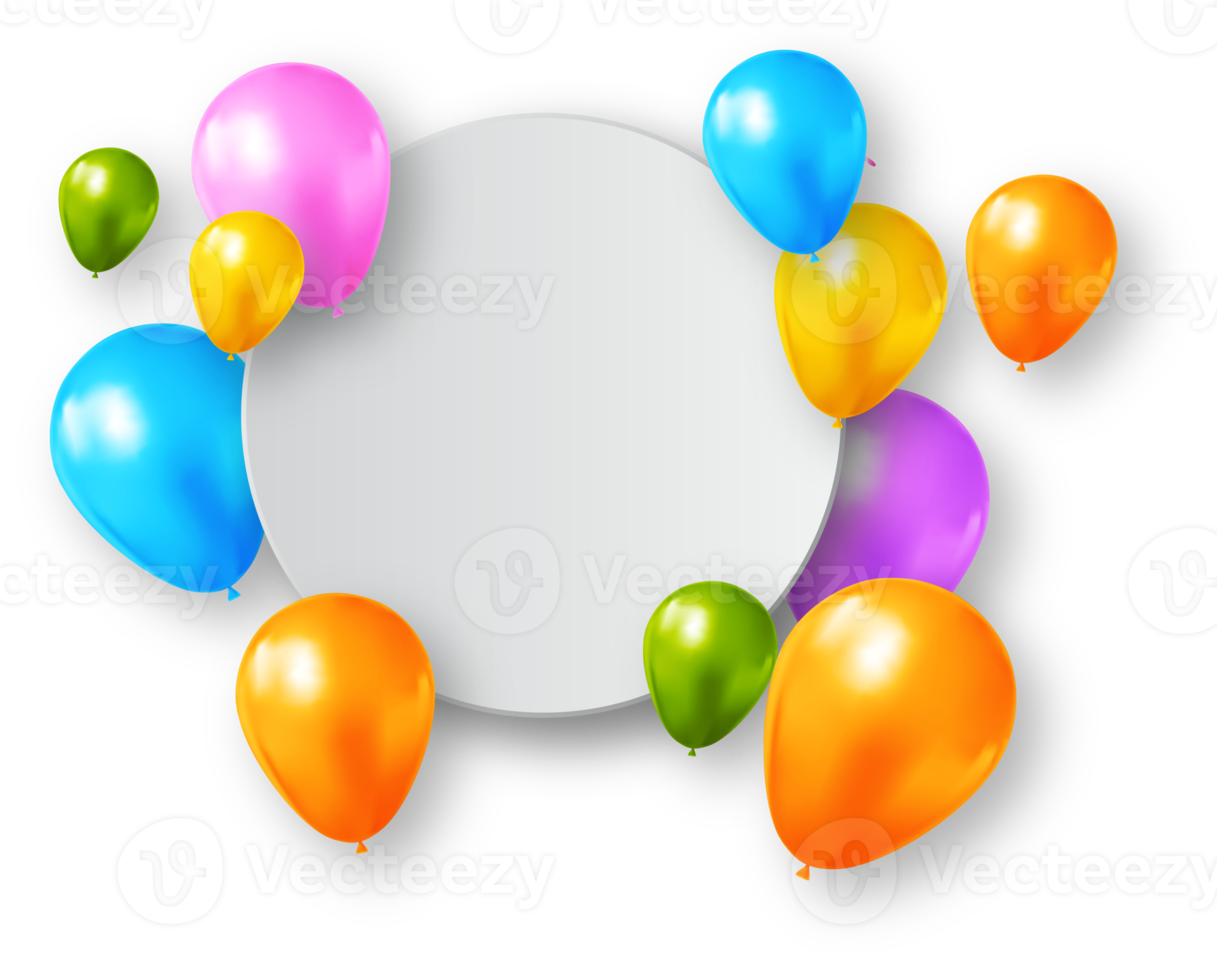 bunter Ballonparty-Hintergrundausschnitt png