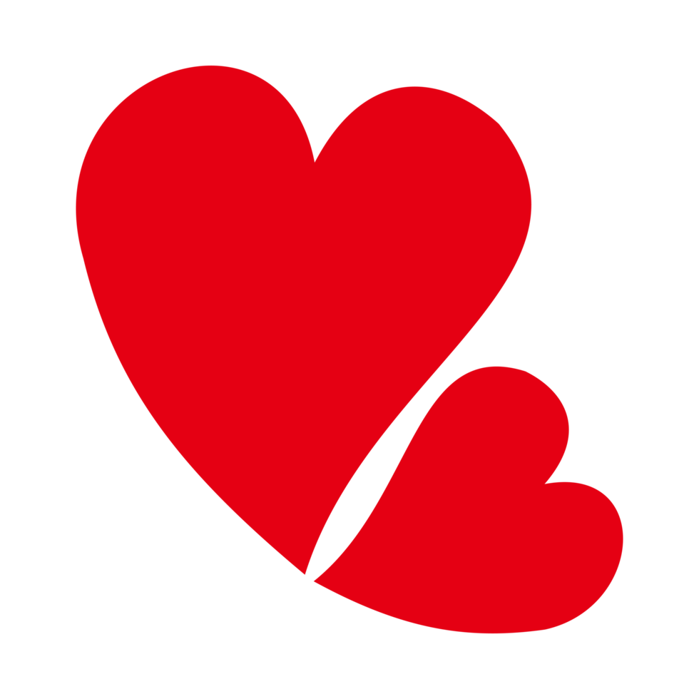 Free Red heart symbol. Simple flat two hearts icon or logo isolated on transparent background. Suitable for as a symbol love and Valentine's design. PNG Format 12933425 PNG with Transparent