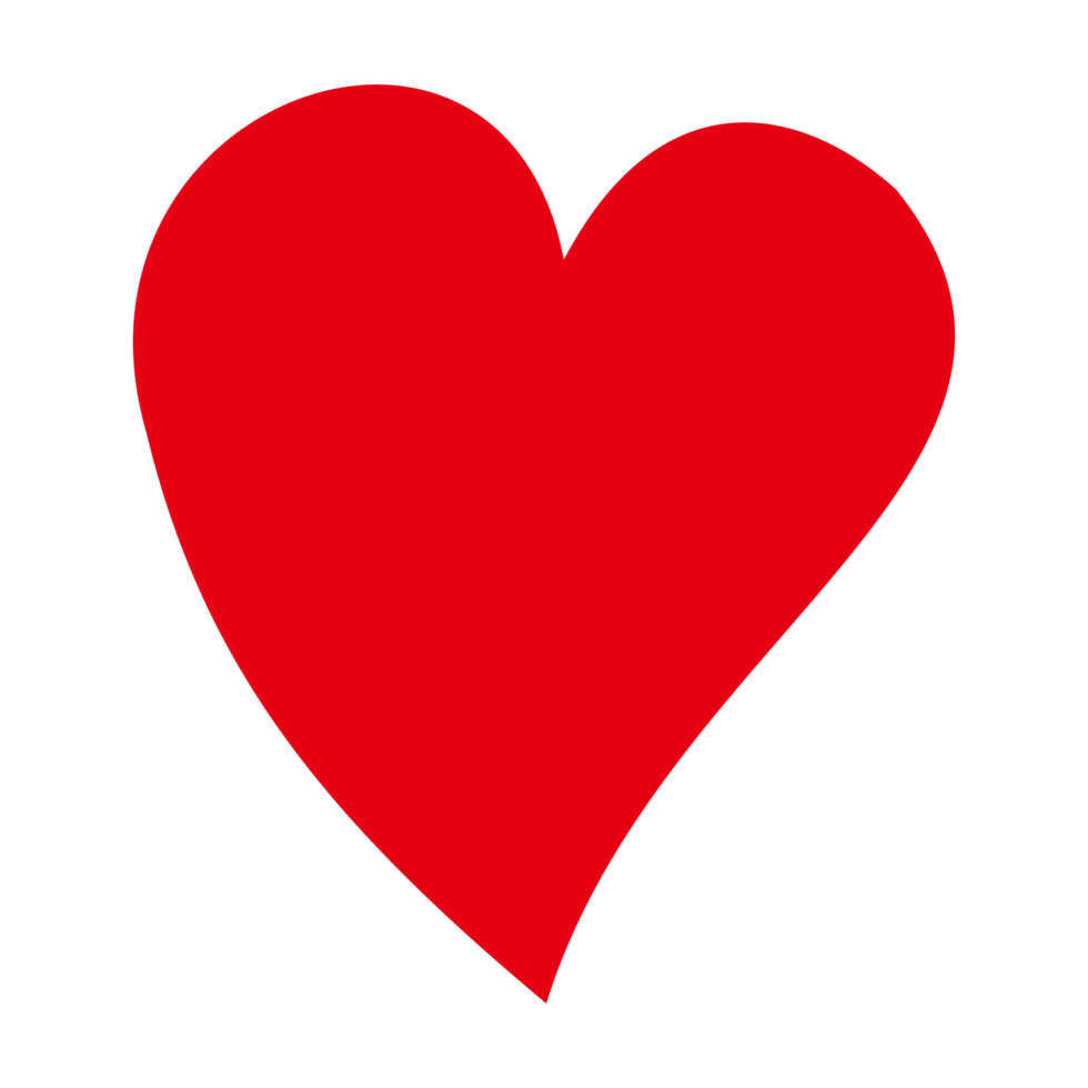 Single heart symbol in red. Simple flat heart icon or logo isolated on transparent background. Suitable for use as a symbol of love and Valentine's design png