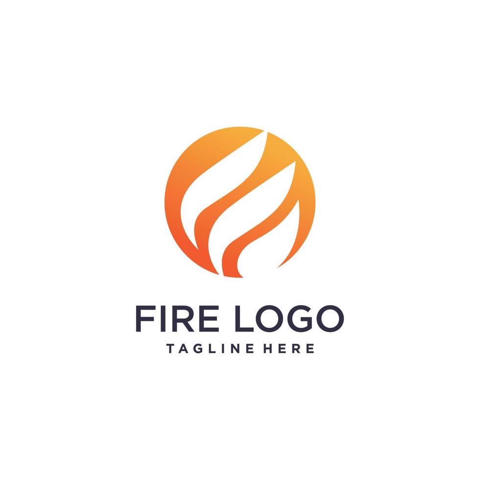 Fire logo design with creative abstract concept Premium Vector