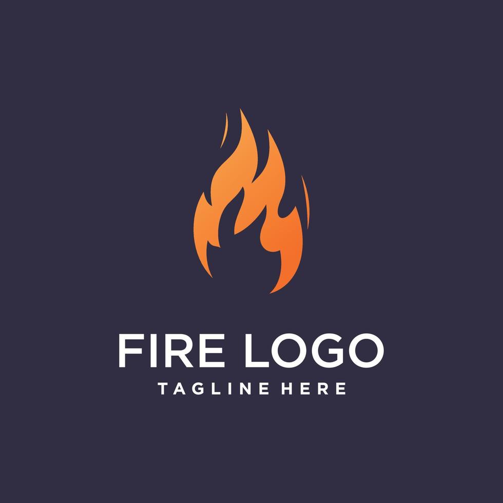 diseño de logotipo de fuego con vector premium de concepto abstracto creativo