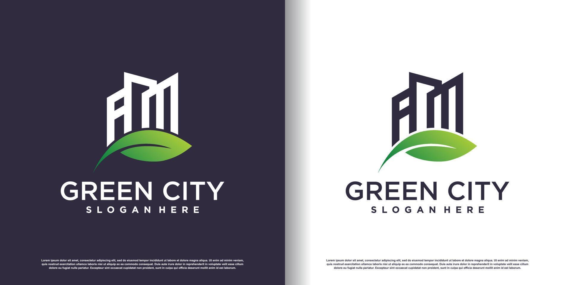 Green house logo design template Premium Vector