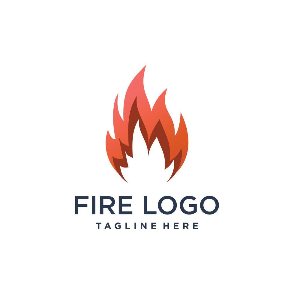 Fire logo design with creative abstract concept Premium Vector