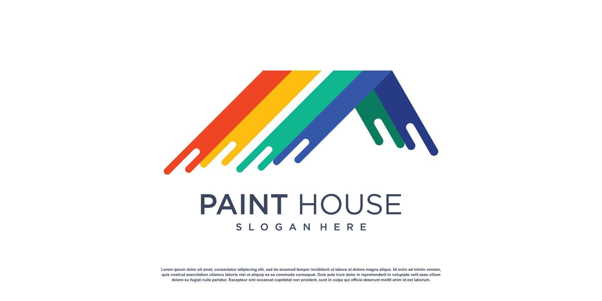 Paint home logo design template Premium Vector