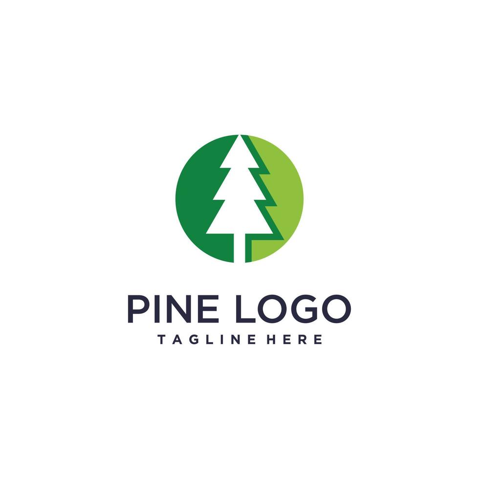 Pine logo design vector with creative concept