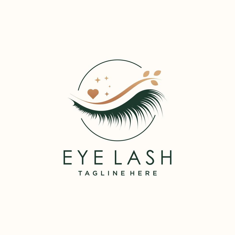 Eyelashes logo icon with modern beauty concept design Premium Vector