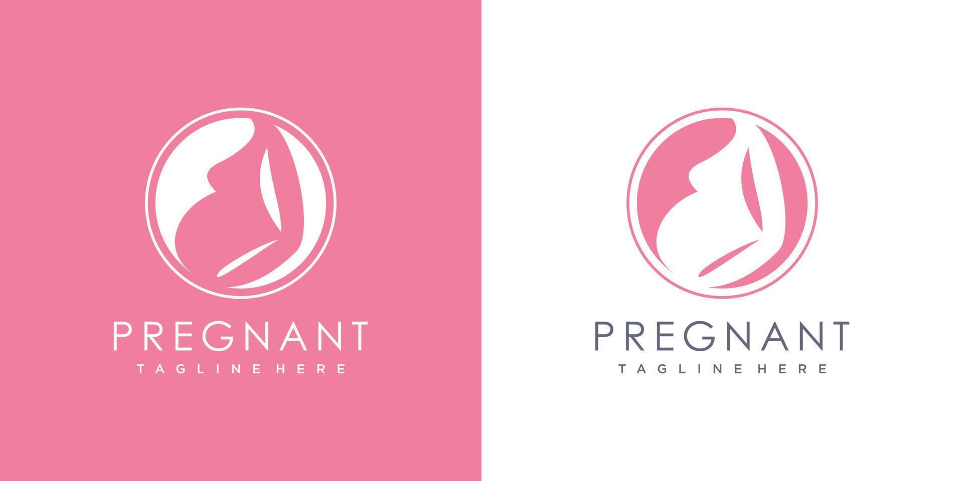 Pregnant logo design with modern unique style Premium Vector