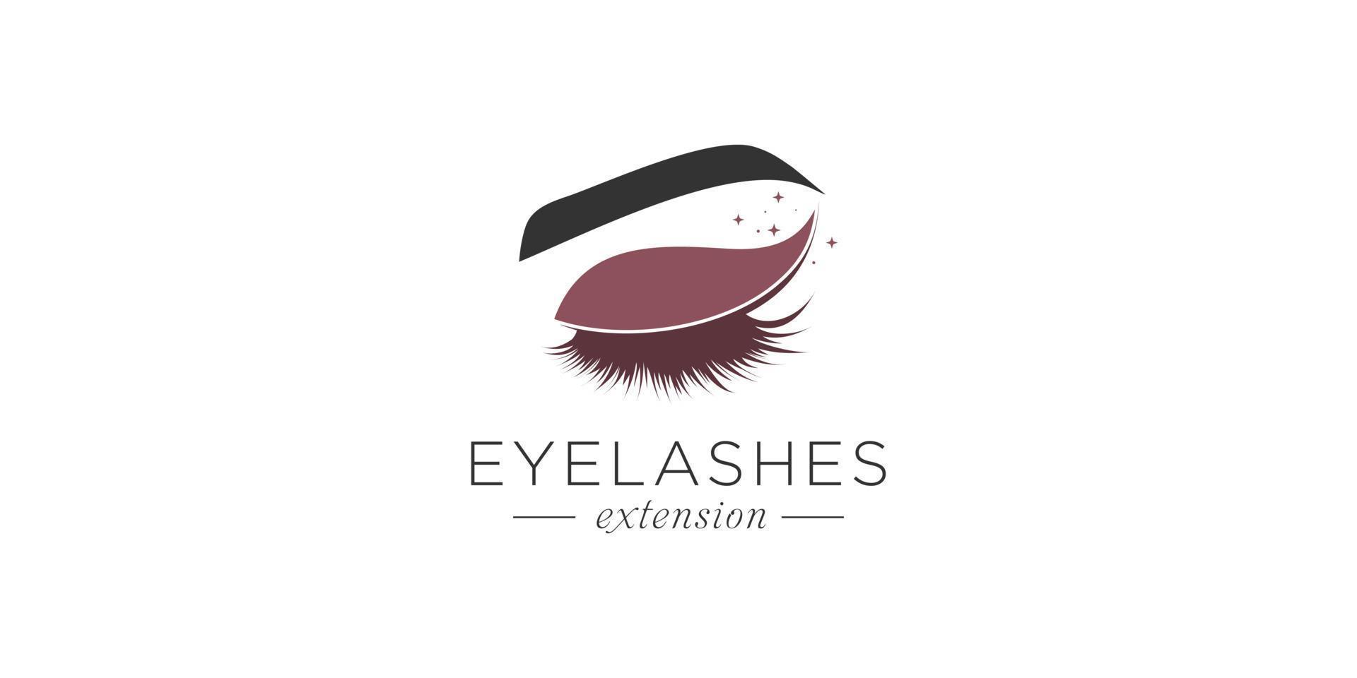 Eyelashes logo design with creative unique style Premium Vector