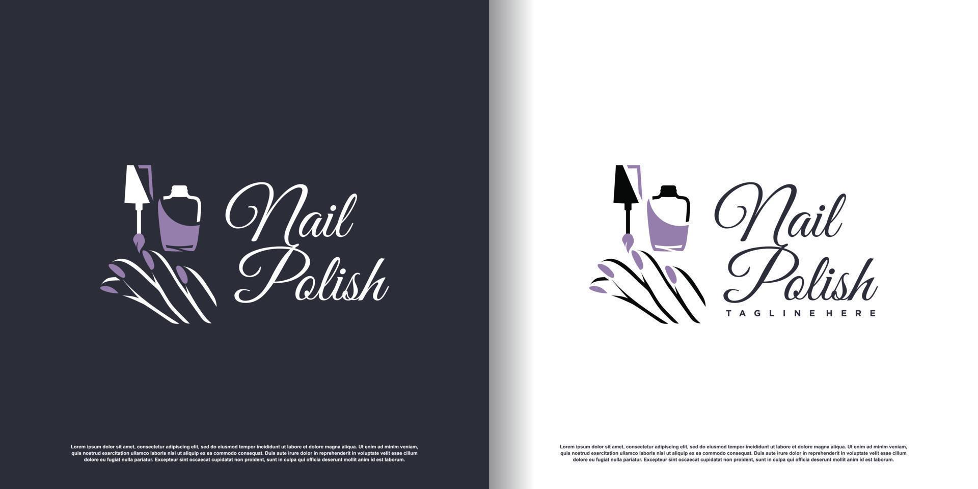 nail vector logo desaign with modern unique style premium vector