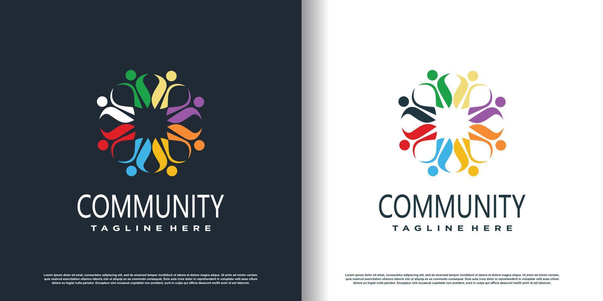 community logo design vector with creative concept premium vector