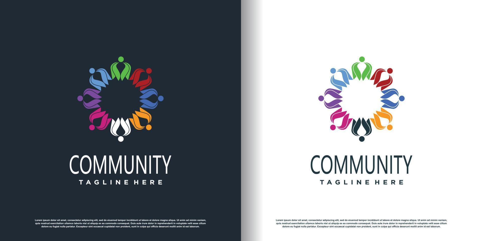 community logo design vector with creative concept premium vector