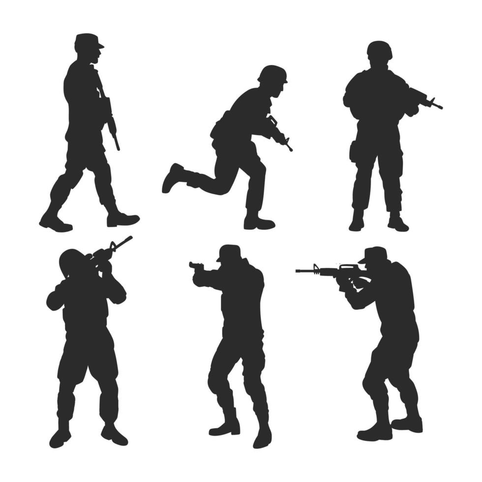 Soldier and gun vector