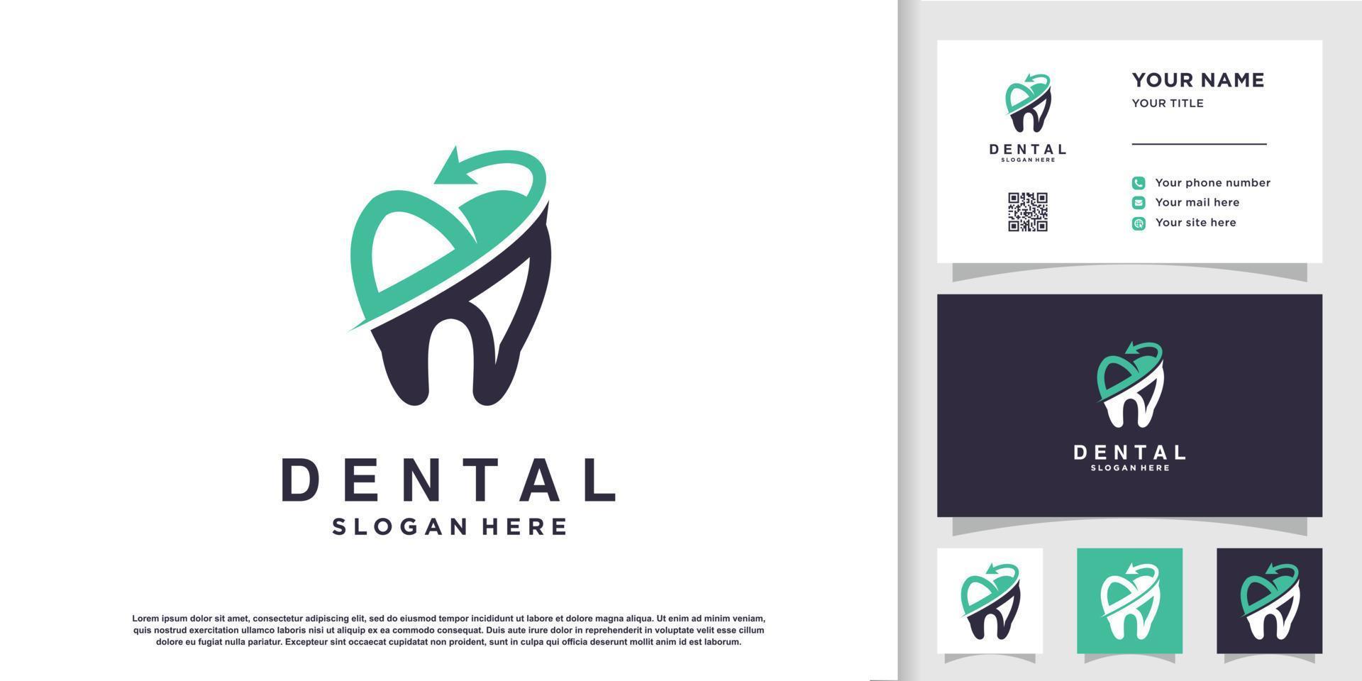 concepto de logotipo dental con vector premium de estilo único y creativo parte 1