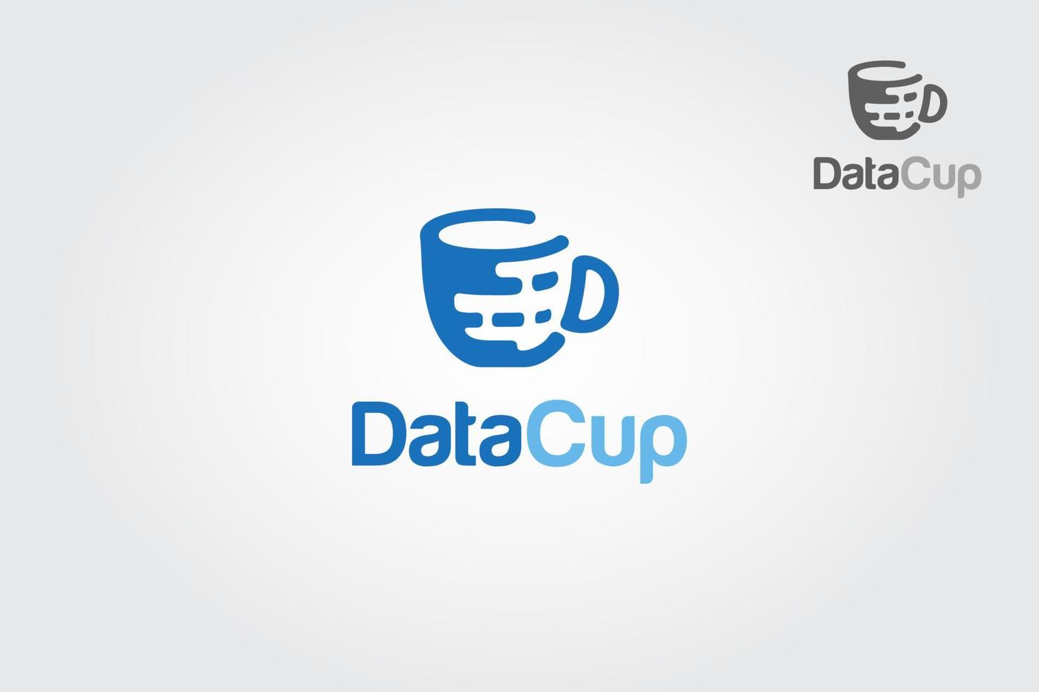 Data Cup Vector Logo Template. Good idea for data cup logo. A great logo suitable for hosting companies, storage space companies, software, IT services etc.