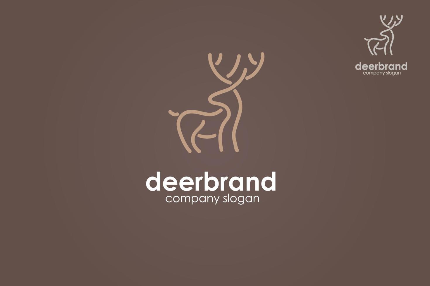 Deer Brand Vector Logo Template. Deer line style. This stylish logo design could be used for different purposes for a company, product, service or for all your ideas.