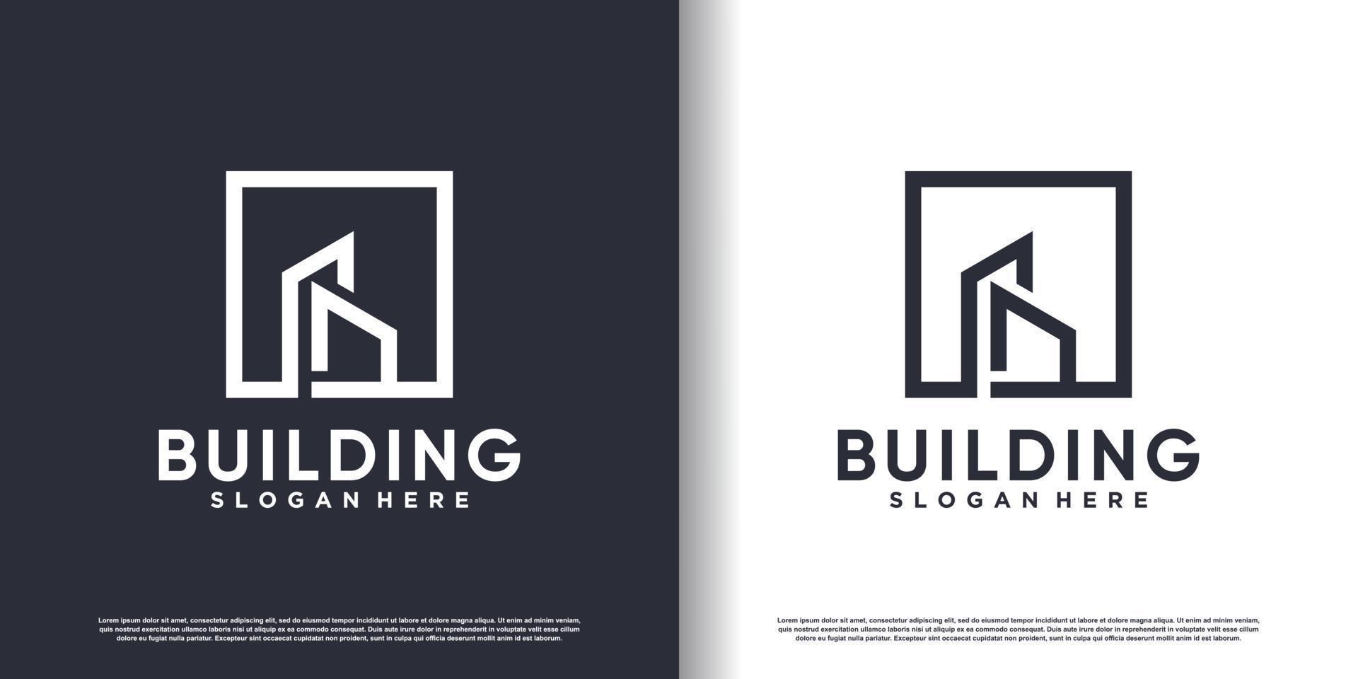 Building construction logo design for business with creative modern concept Premium Vector