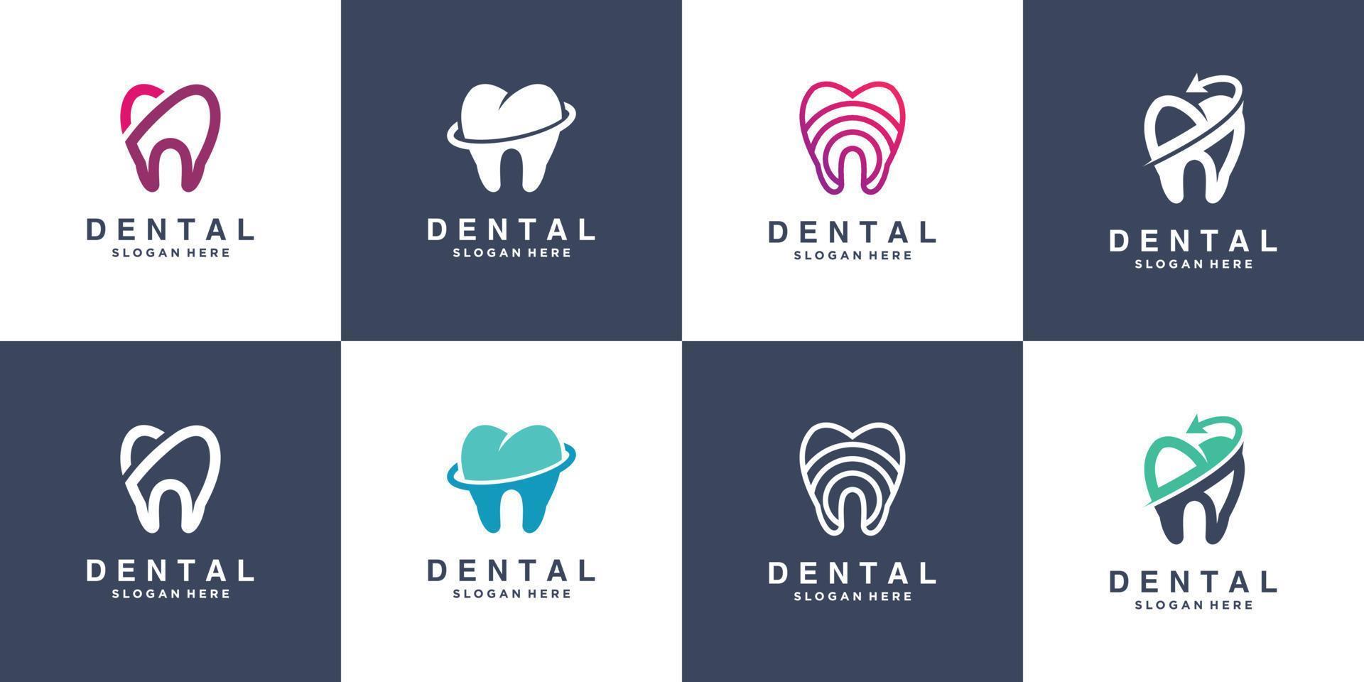 Dental logo collection for business Premium Vector
