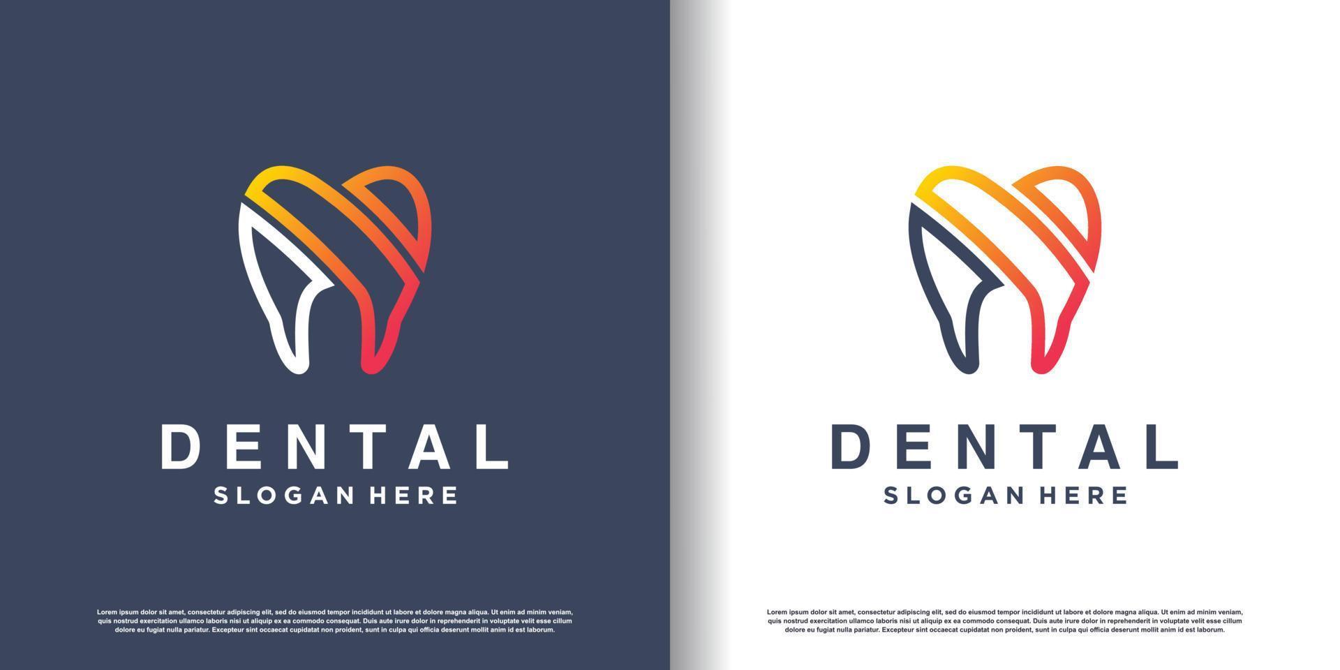 concepto de logotipo dental con vector premium de estilo único y creativo parte 2