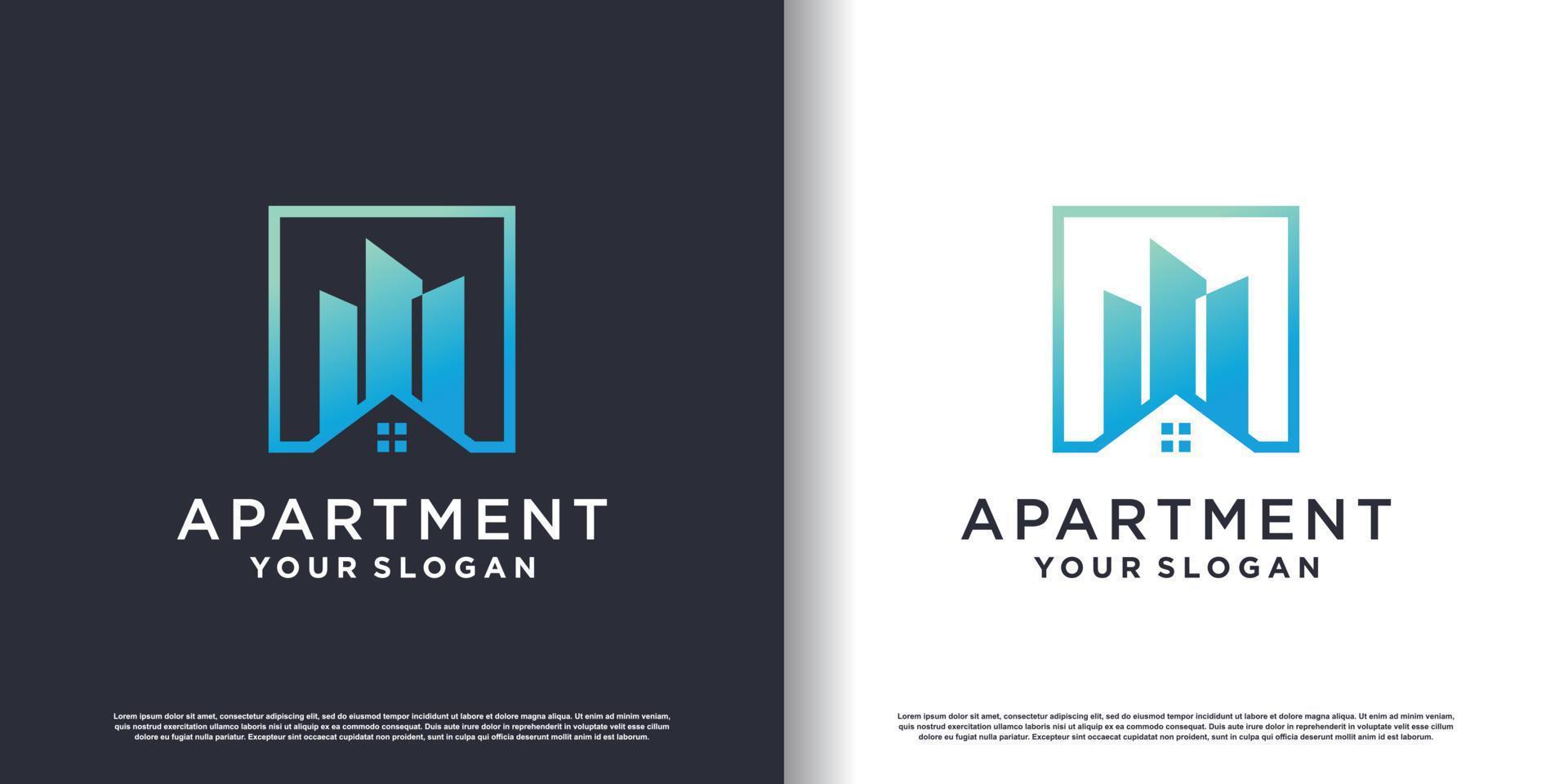 vector premium de plantilla de diseño de logotipo de apartamento