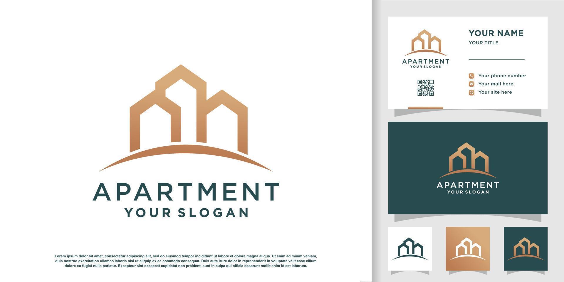 Apartment logo design template Premium Vector