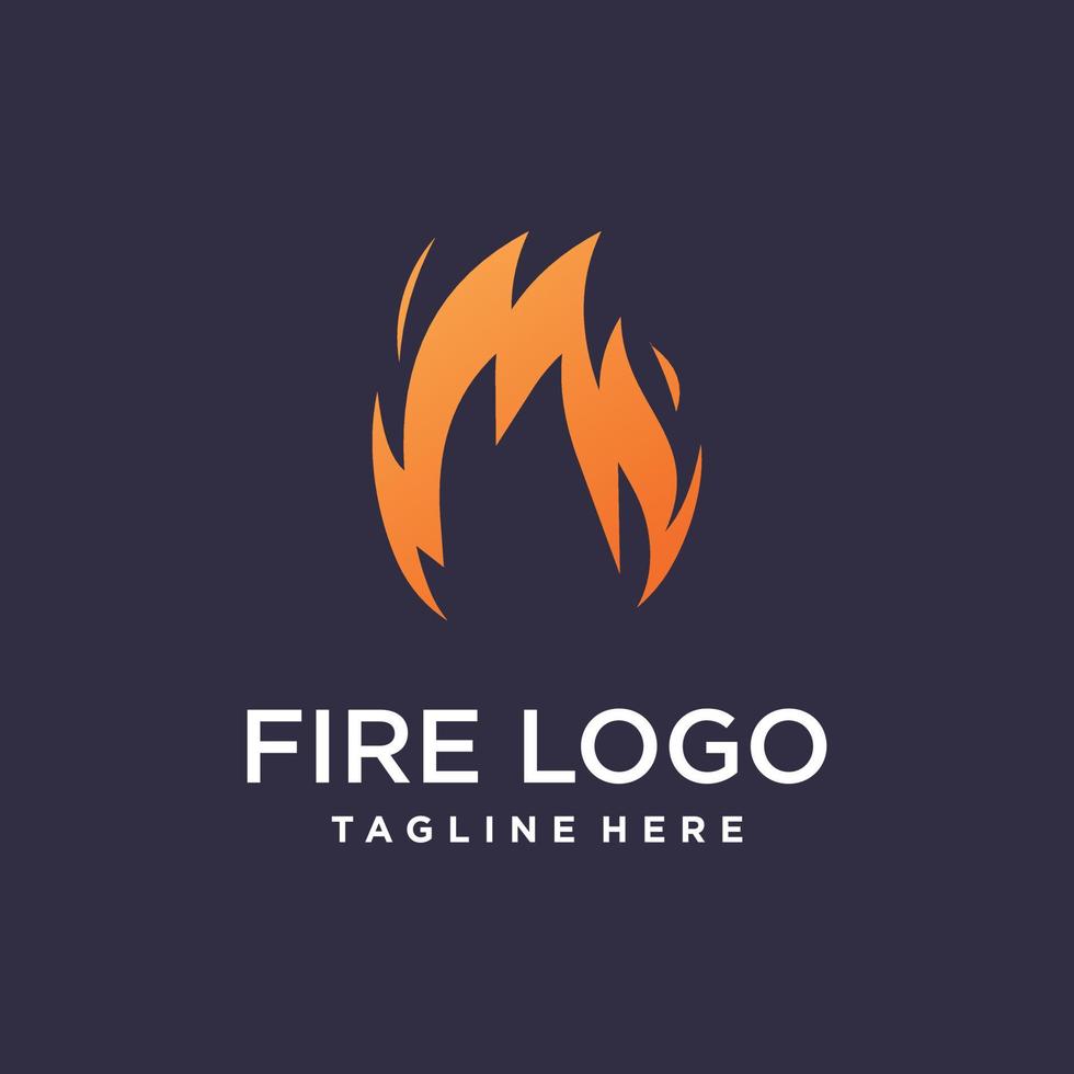 diseño de logotipo de fuego con vector premium de concepto abstracto creativo