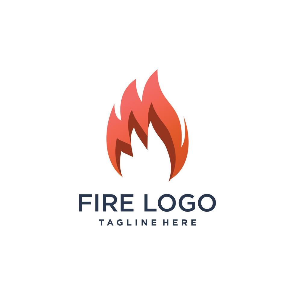 Fire logo design with creative abstract concept Premium Vector