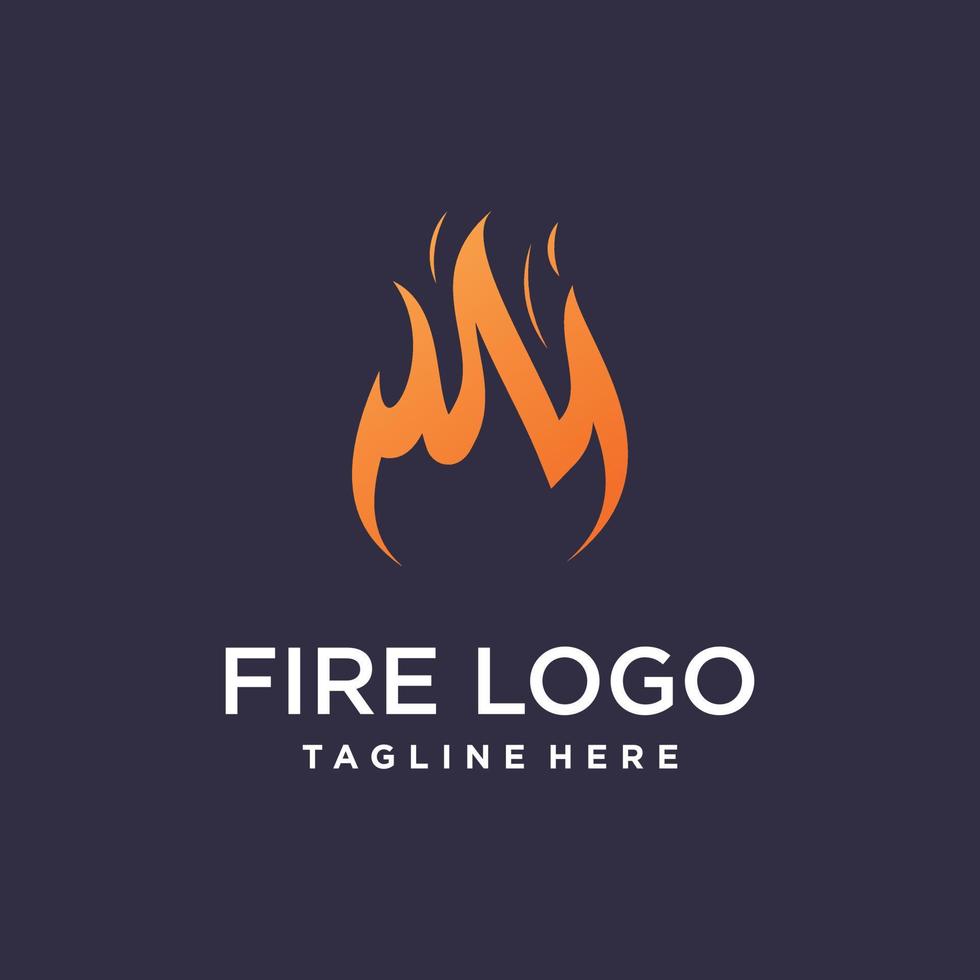 Fire logo design with creative abstract concept Premium Vector