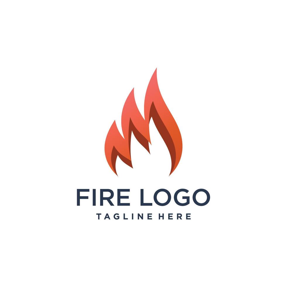 Fire logo design with creative abstract concept Premium Vector