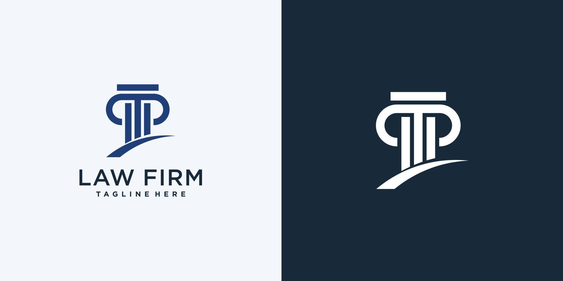 Law logo design with simple and fresh concept Premium Vector