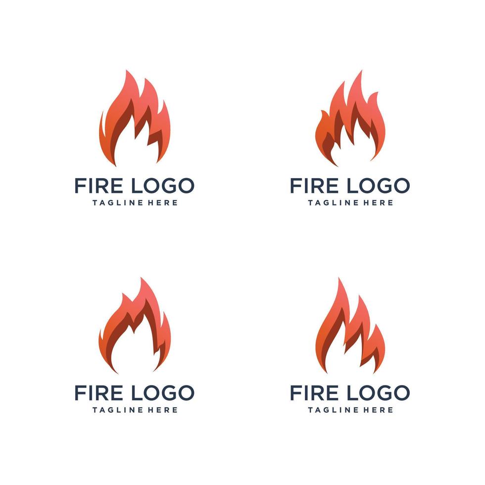 vector premium de colección de logotipo de fuego abstracto