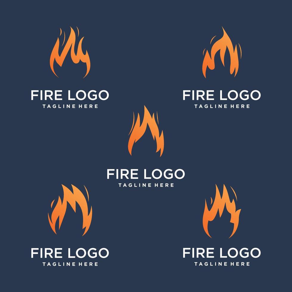 vector premium de colección de logotipo de fuego abstracto