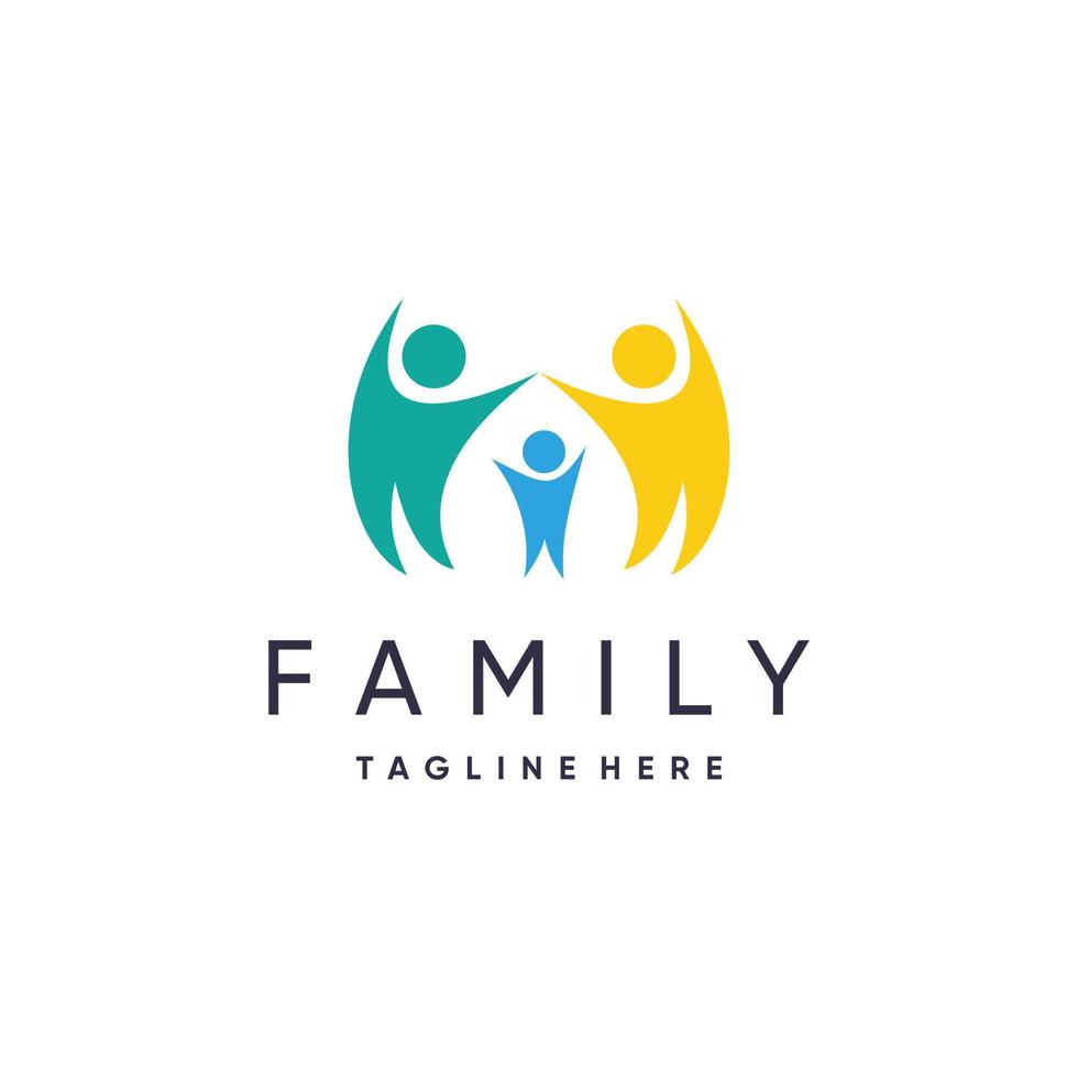 Family logo design with modern style Premium Vector