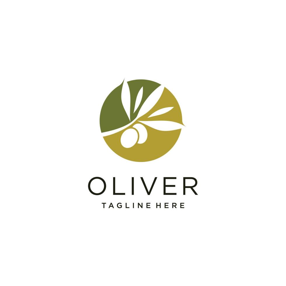 vector de diseño de logotipo de oliva con concepto abstracto creativo