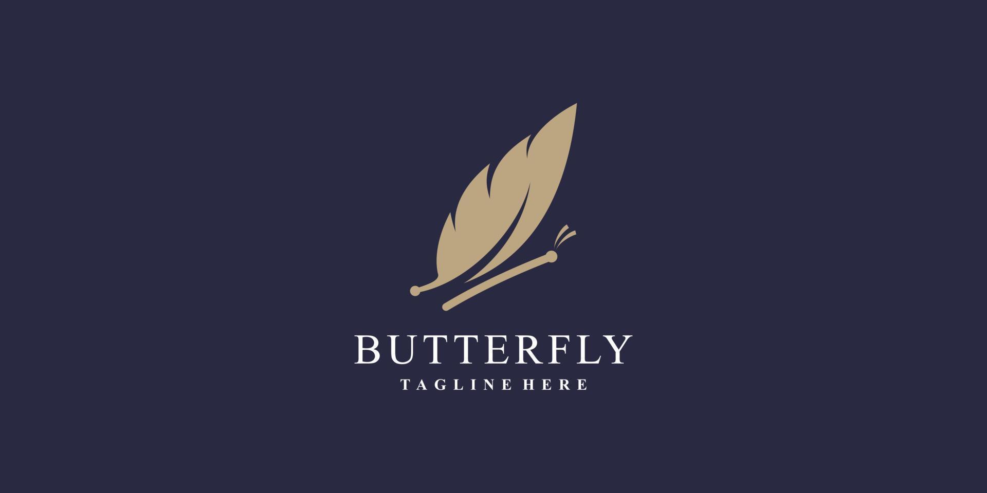 Butterfly logo design vector with creative abstract concept