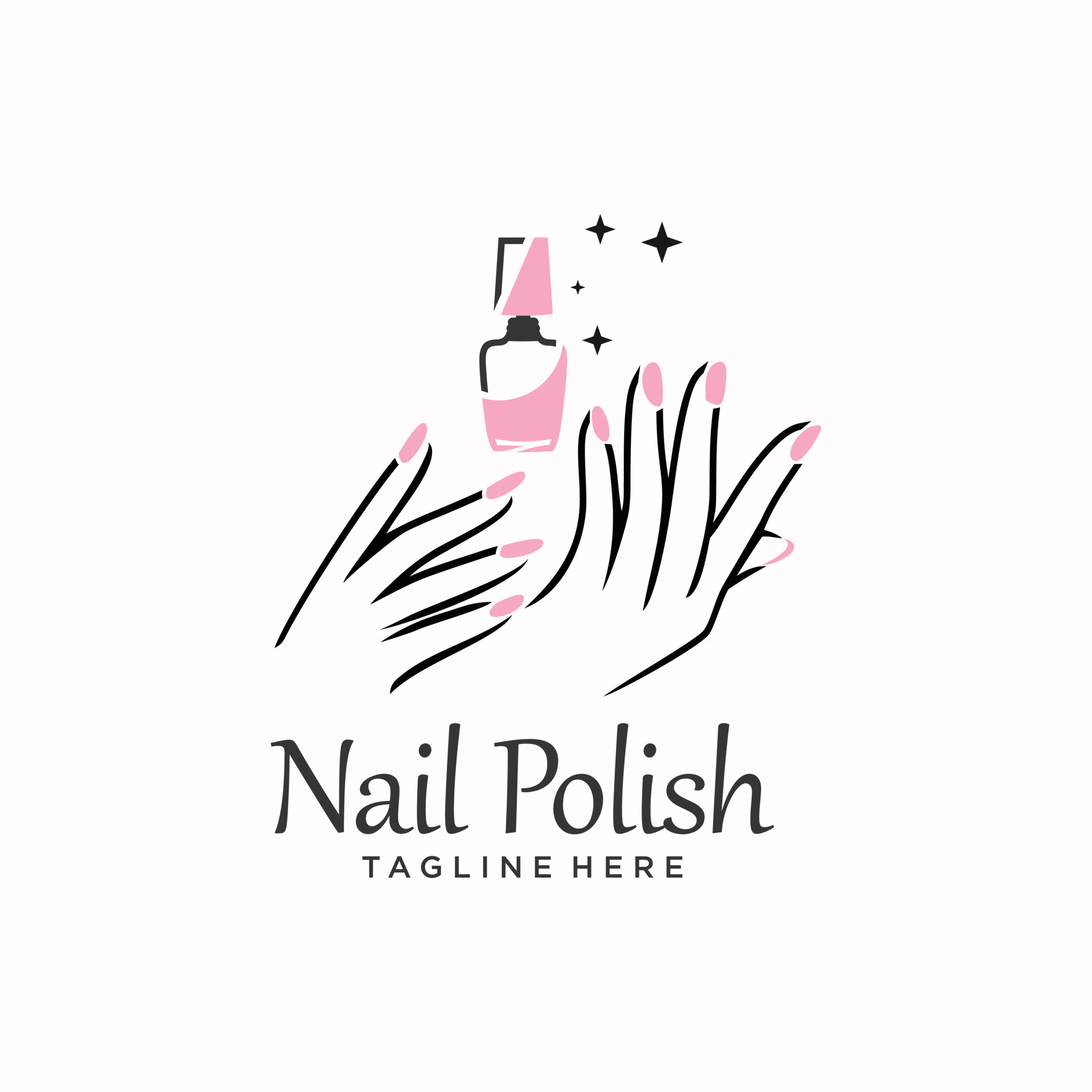 Nail polish logo icon with modern creative and unique concept design